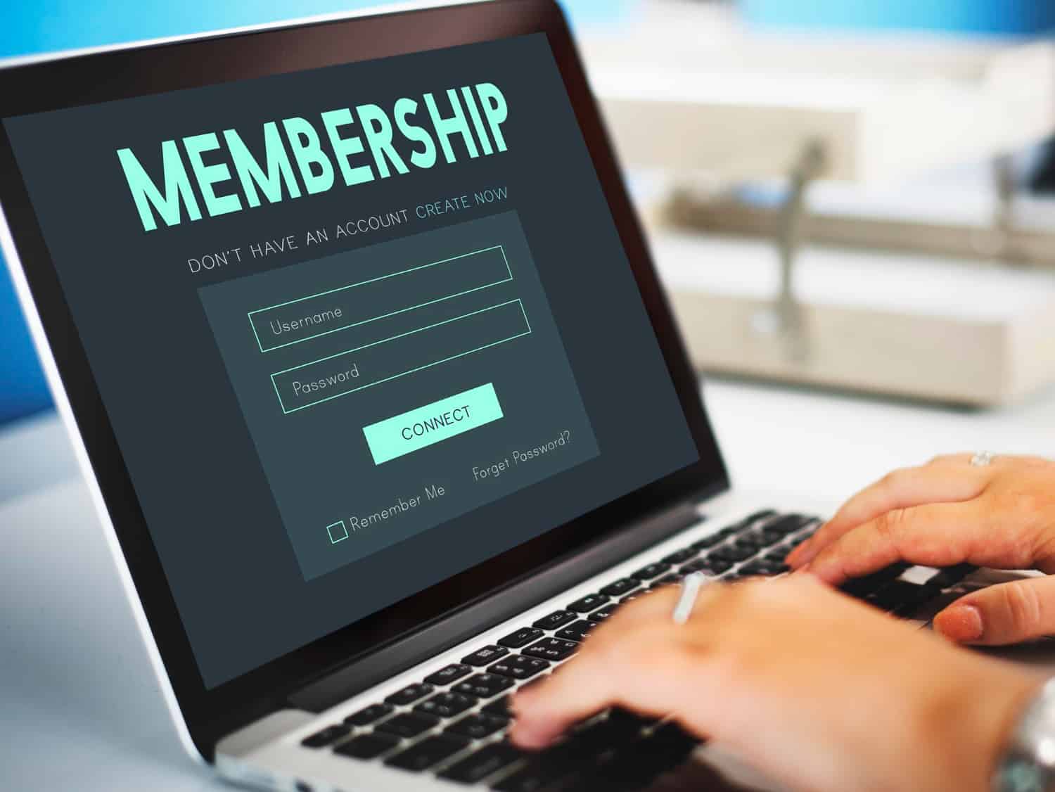 member log membership username password concept 1